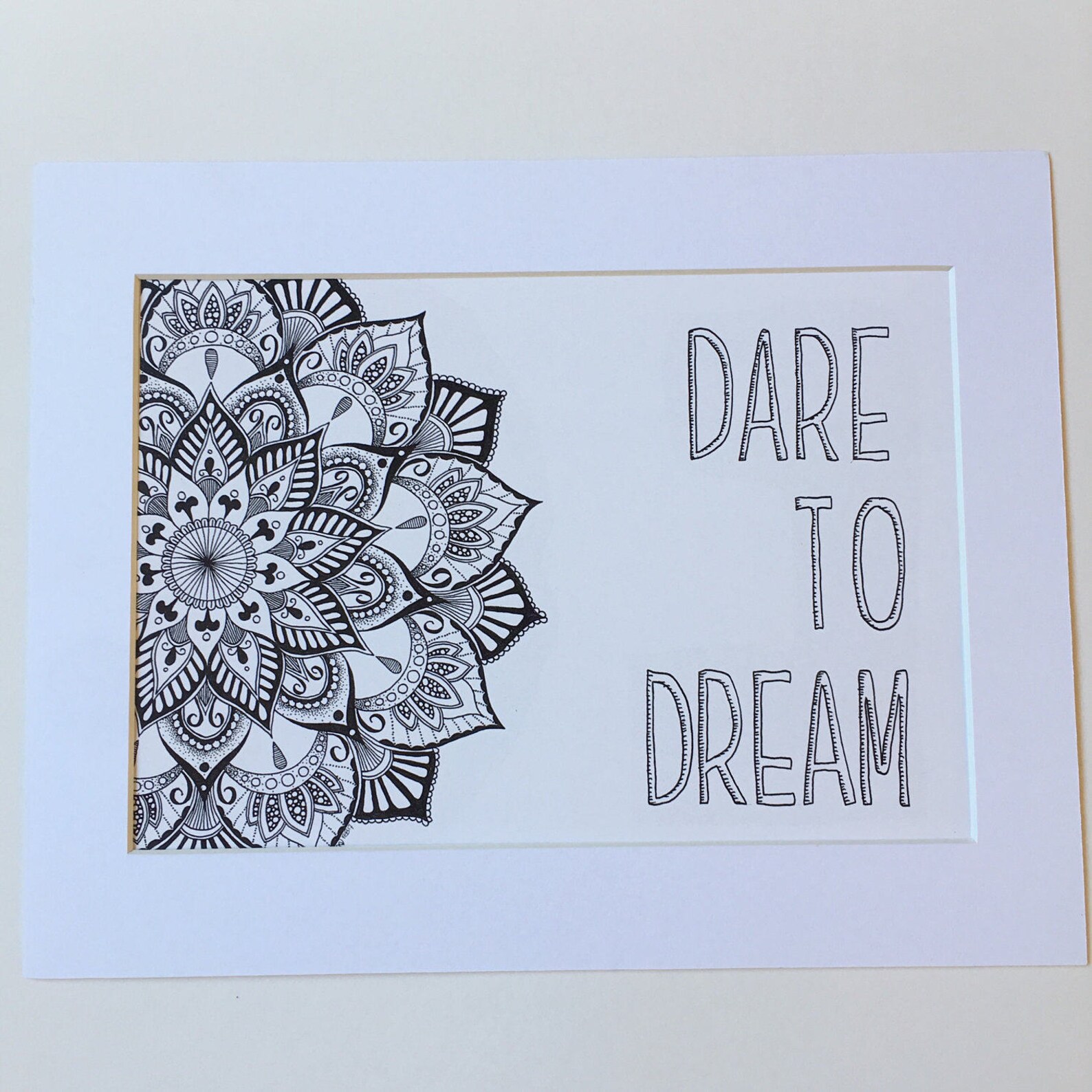 Dare to Dream Mandala Quote Art Inspirational Lotus Mandala Etsy India