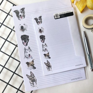 Brief Schrijven Set, Brief Schrijven Papier, Brief Stationair, Hond Briefpapier, Hond Lover Gift, Note Paper, Dog Gift Ideeën, Unieke Briefpapier,