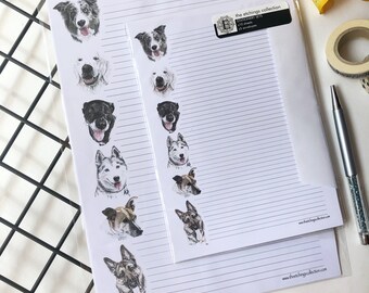 Letter Writing Set, Letter Writing Paper, Letter Stationary, Dog Stationery, Dog Lover Gift, Note Paper, Dog Gift Ideas, Unique Stationery,
