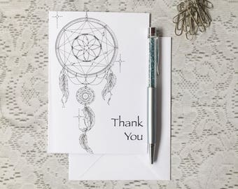Thank You Cards, Thankyou Greeting Cards, Zentangle Greeting Cards, Personalised Cards, Hand Drawn Cards, Illustrated Greeting Cards