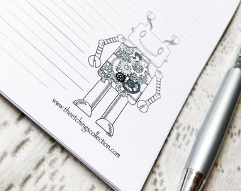Stationery Gift Set, Letter Stationary, Writing Paper, Letter Set, Letter Writing Set, Stationary Set, Robot Stationery, Paper Anniversary