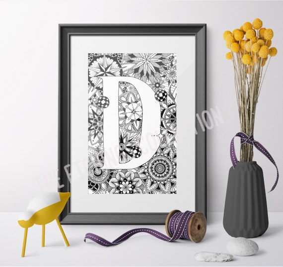 Decorative Letter 'D' Wall Decor- 8x10 Alphabet Letters Wall Art