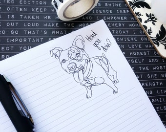 Pet Portrait Stationery, Letter Writing Set, Animal Stationery, Letter Writing Paper, Dog Stationary, Dog Letter Set, Stationery Set