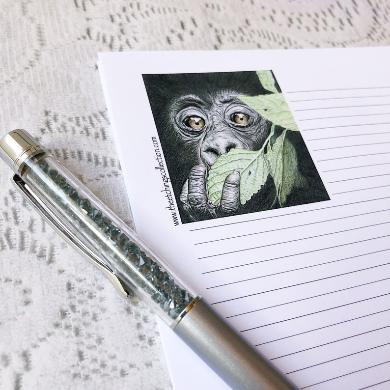 Gorilla Stationery Stationary Gift Set Writing Paper Set Jungle Theme Letter Set Stationary Set Letter Stationary Letter Writing Set