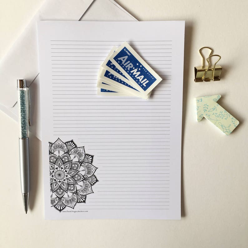 Mandala Stationery Set Letter Writing Set Unique Stationery Etsy