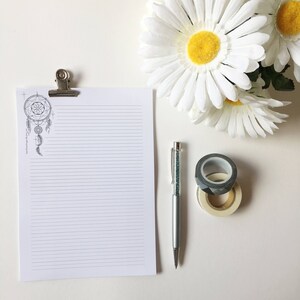 Dreamcatcher Letter Writing Set, Dreamcatcher Stationery Set, Boho Stationery, Cute Stationery, Personal Stationery, Monochrome Paper Set, image 6