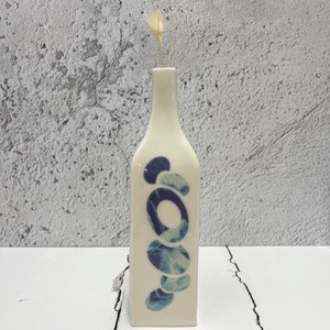 Bottle vase, blue vase for dried flowers, porcelain bottle vase, blue and white vase, blue ceramic vase, vase ceramic, vase gift for her image 6