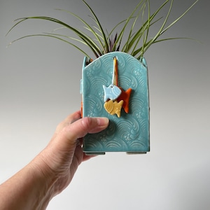Ceramic planter, fish design, plant pot, ceramic plant pot, pottery planter, ceramic planters uk, indoor planter, seaside decor