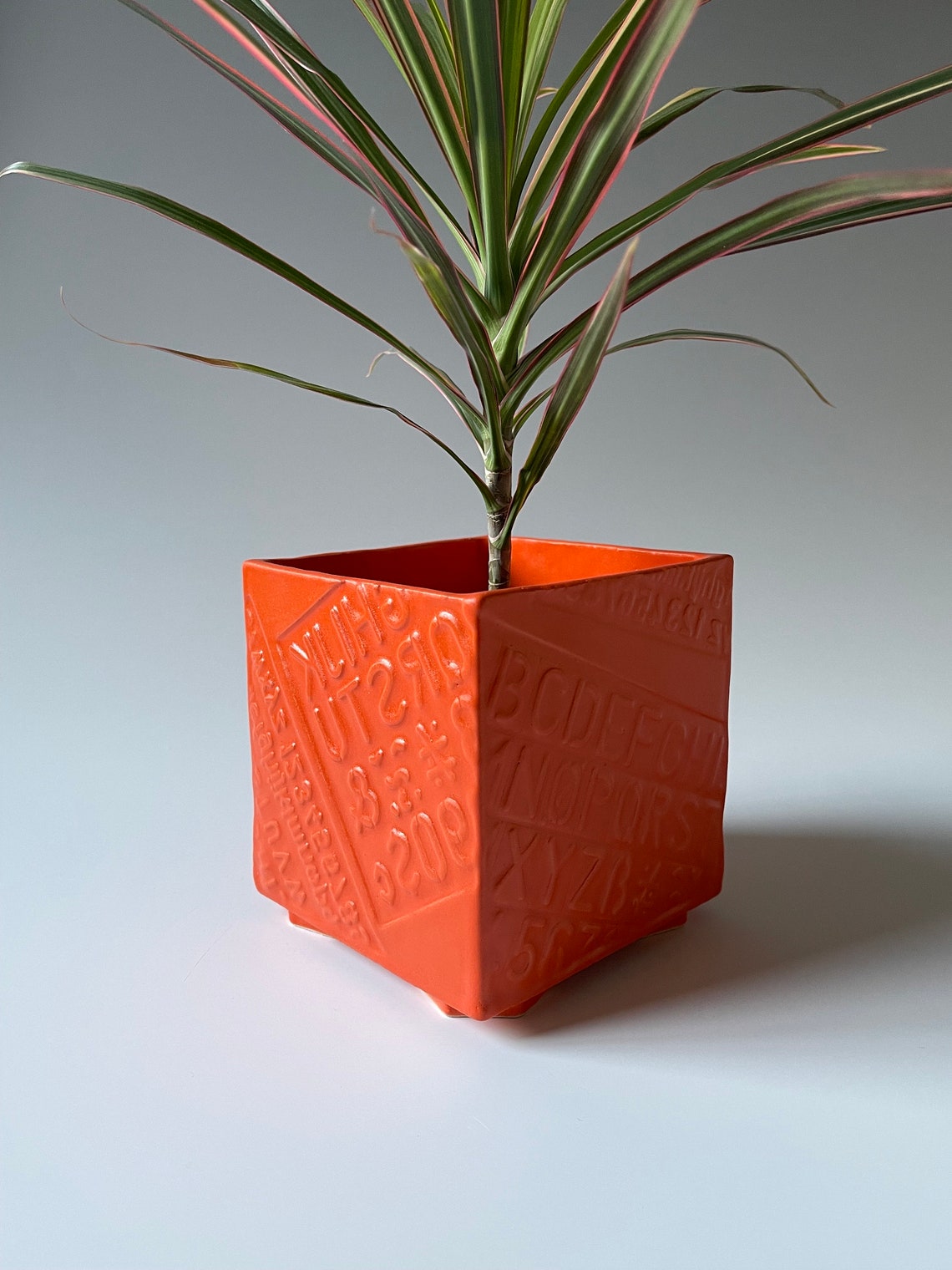 Orange Plant Pot Orange Ceramic Planter Ceramic Plant Pot Etsy