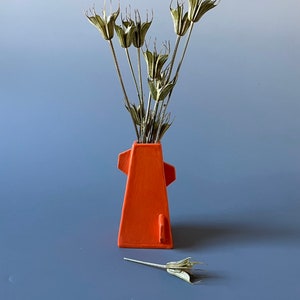 Vase, mini ceramic vase, orange vase, vase for flowers, vase for dried grasses, vase ceramic, orange vase gift, small gift, orange decor image 5
