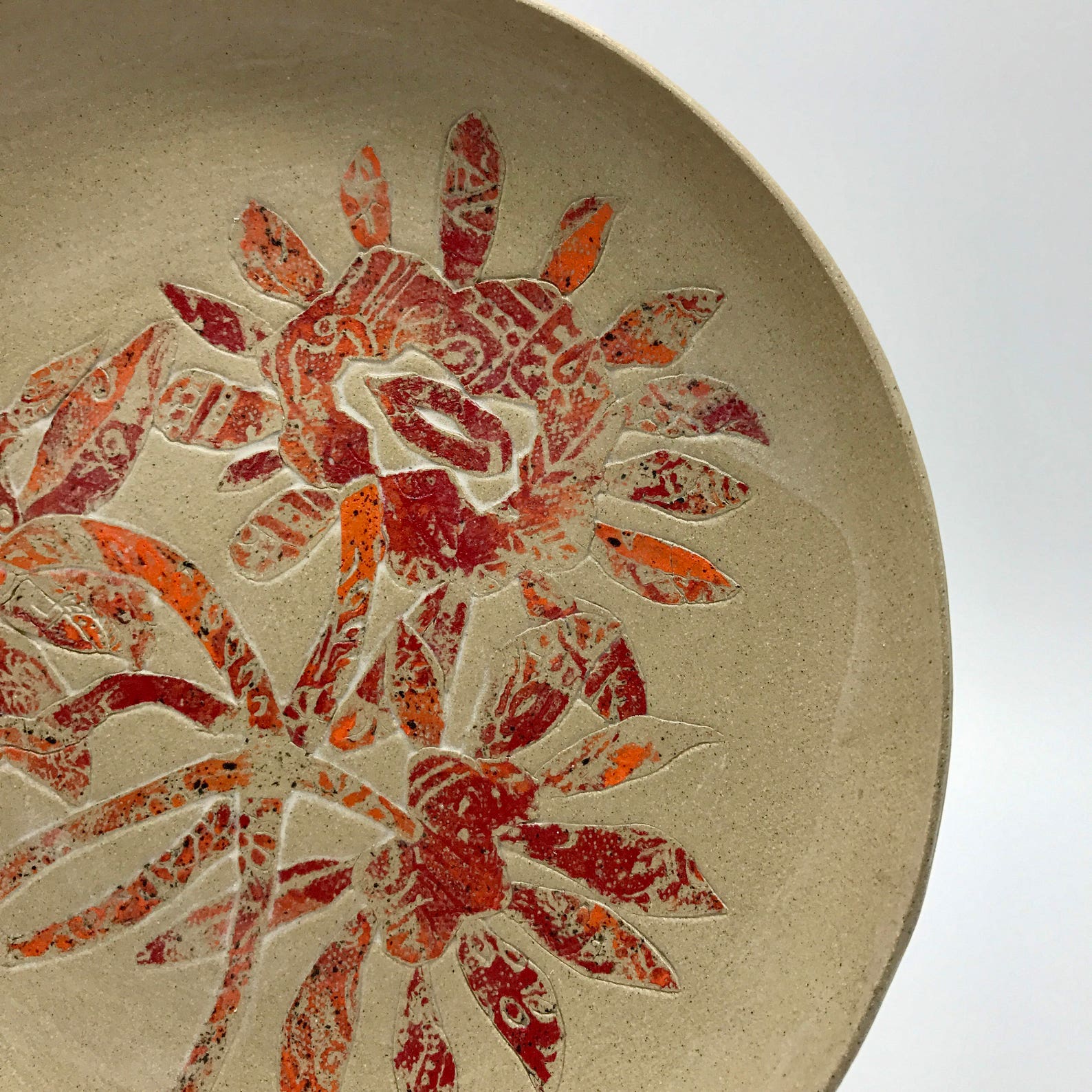 Ceramic Plate Wall Decor Home Decor Rustic Looking Red Etsy