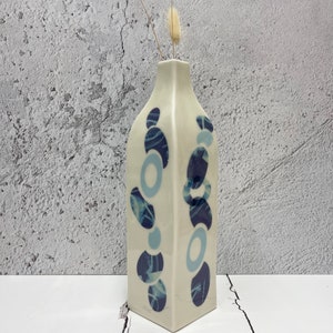 Bottle vase, blue vase for dried flowers, porcelain bottle vase, blue and white vase, blue ceramic vase, vase ceramic, vase gift for her Large bottle A