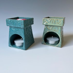 wax warmer, teal wax melter, turquoise ceramic wax melter, wax melt burner, unique wax burner, housewarming gift, made in Scotland