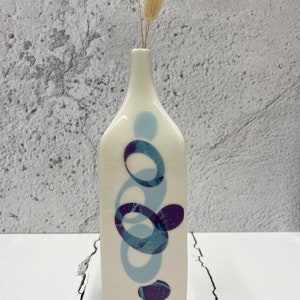 Bottle vase, blue vase for dried flowers, porcelain bottle vase, blue and white vase, blue ceramic vase, vase ceramic, vase gift for her image 8