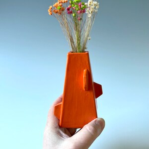 Vase, mini ceramic vase, orange vase, vase for flowers, vase for dried grasses, vase ceramic, orange vase gift, small gift, orange decor image 6