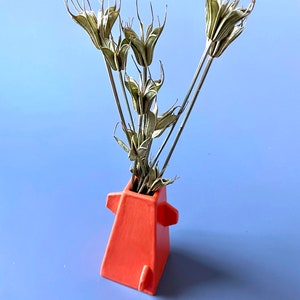 Vase, mini ceramic vase, orange vase, vase for flowers, vase for dried grasses, vase ceramic, orange vase gift, small gift, orange decor image 4
