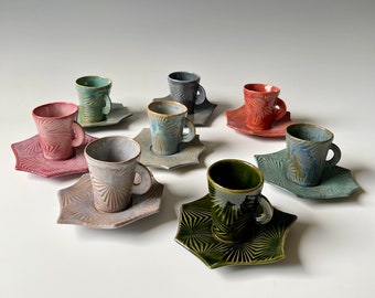 Espresso cup & saucer, espresso cup set, espresso set for her, espresso cup set, espresso set for him, coffee lovers gift, housewarming gift