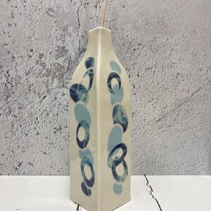 Bottle vase, blue vase for dried flowers, porcelain bottle vase, blue and white vase, blue ceramic vase, vase ceramic, vase gift for her Large bottle B
