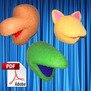 Lot de 3 têtes de marionnettes de créature – Mousse facile et polaire (PDF)