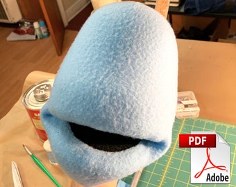 Puppet Head Pattern Digital Download - &quot;Cheeks&quot; - Foam and Fleece