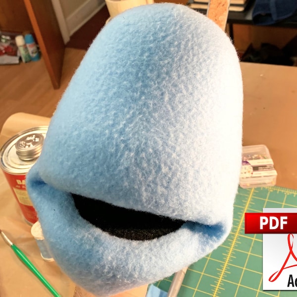 Puppet Head Pattern Digital Download - "Cheeks" - Foam and Fleece