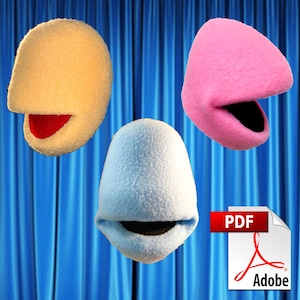 Paquete de 3 patrones de cabezas de marionetas humanas: espuma y vellón fáciles (PDF)