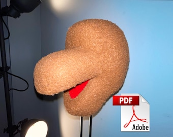 Puppet Head Pattern – “Ruff” – Easy Foam & Fleece/Fur (PDF) – Dog, Horse, Goat, More
