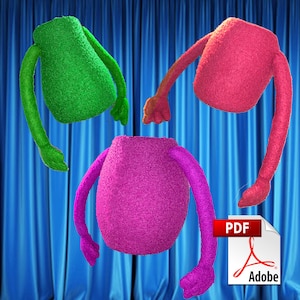 3 x Puppet Body Pattern Bundle - Digital Download - Foam and Fleece