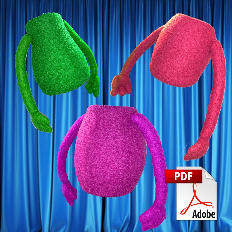 3 X Puppet Body Pattern Bundle - Easy Foam & Fleece (PDF) - Etsy