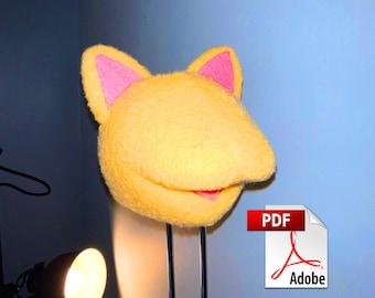 Puppet Head Pattern – “Cat” – Easy Foam & Fleece/Fur (PDF)