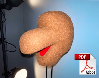 Puppet Head Pattern Digital Download - "Ruff" - Foam and Fleece/Fur