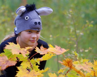 Donkey costume hat, Kids Halloween costumetoddler pretend play, toddler costume, 4T-9T