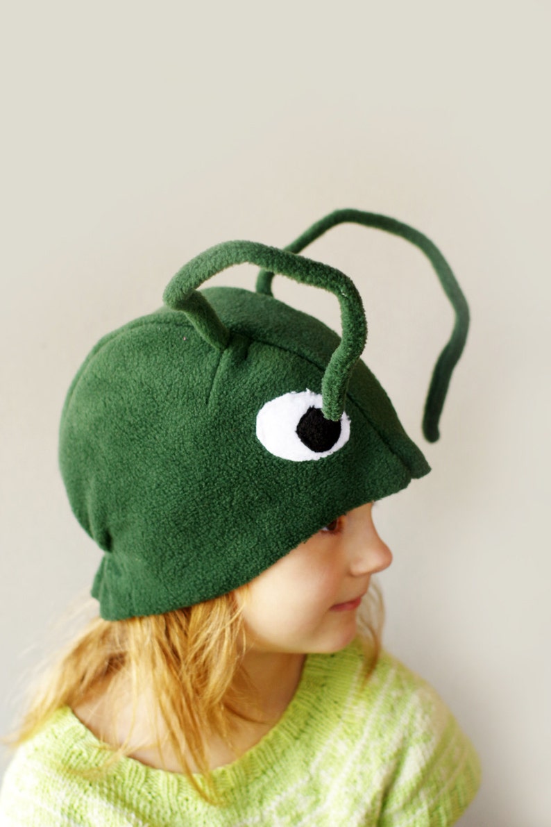 Kids Grasshopper Costume Hat Montessori Play Cap, Green Bug Dress Up Headwear for Carnival & Pretend Play image 6