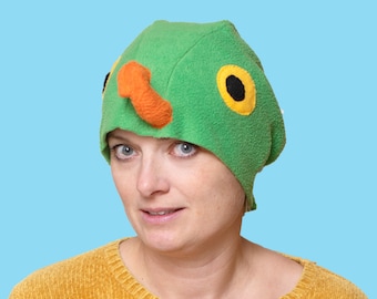 Parrot costume for adult, bird costume hat, Halloween costume, green parrot costume