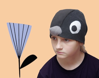 Black Bird Costume Hat: Fleece Kids Halloween Cosplay
