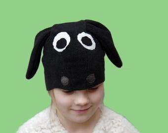 Sheep Costume Hat: Black Lamb Headpiece, Kids Halloween Mask