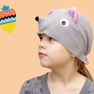 CUTE KIDS CHILDRENS MOUSE RAT HAT CAP-DRESS UP-COSTUME-PARTY-COSPLAY-BLACK GREY 