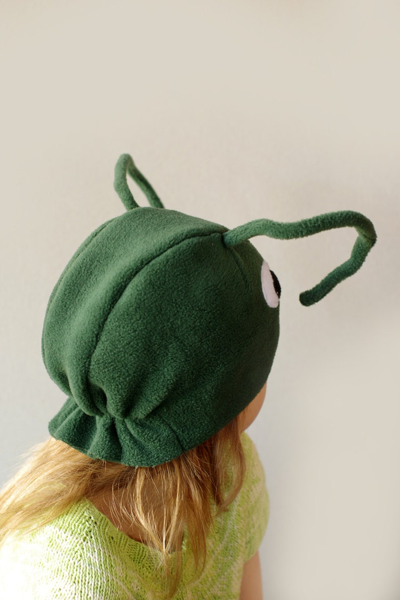Kids Grasshopper Costume Hat Montessori Play Cap, Green Bug Dress Up Headwear for Carnival & Pretend Play image 5