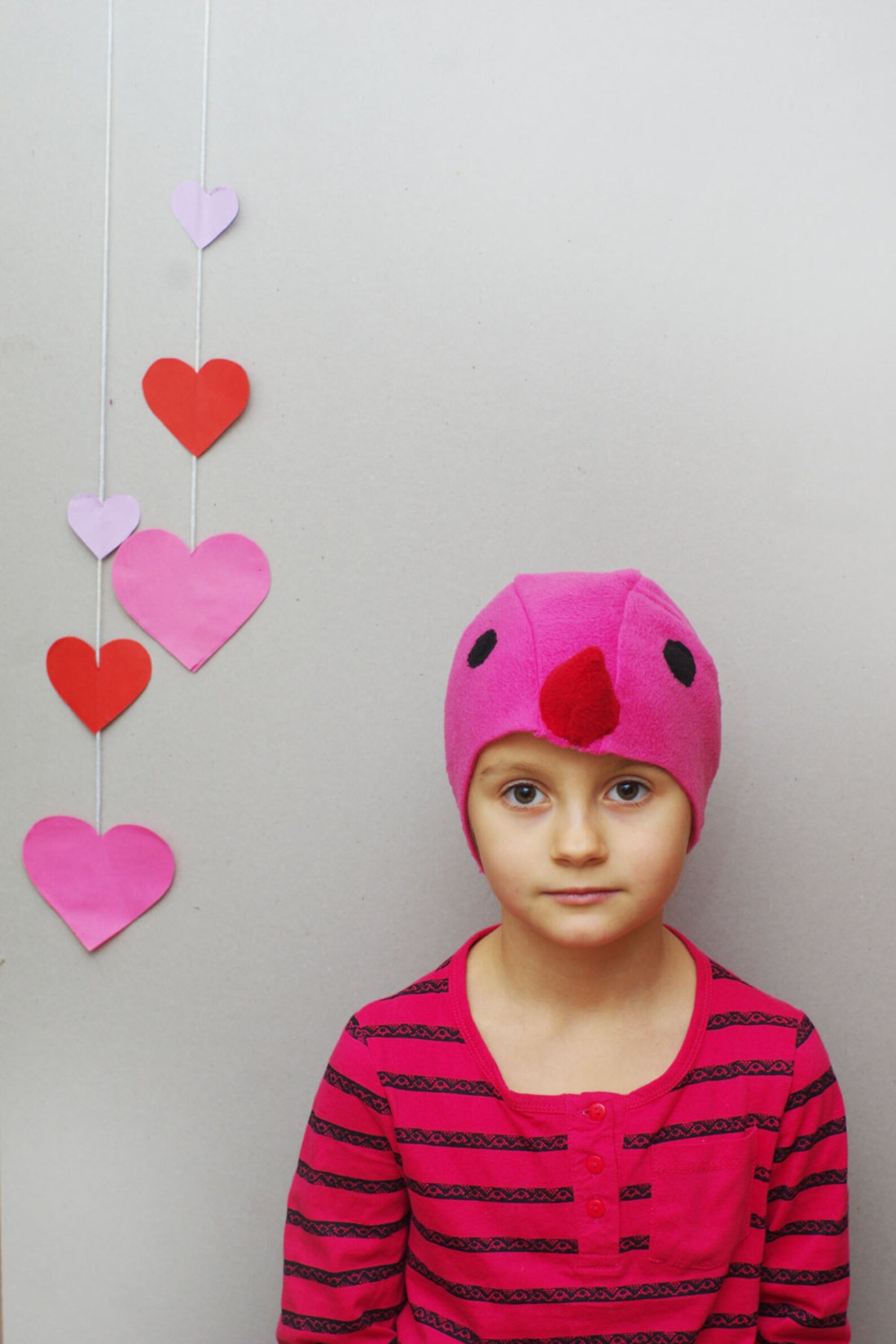 Kids Pink Bird Halloween Costume Hat, Kids Costume, Photo Prop, Pretend