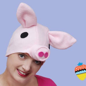 Schweinchen Trachtenmütze für Halloween, Faschingsmaske für Mann und Frau