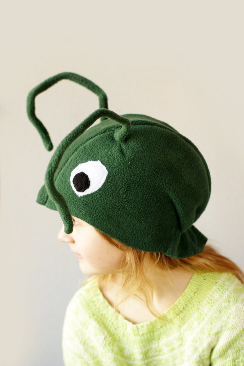 Kids Grasshopper Costume Hat Montessori Play Cap, Green Bug Dress Up Headwear for Carnival & Pretend Play image 4