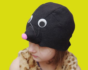 Kids Mole Costume Hat: Fleece Halloween Pretend Play (3-9 Years)