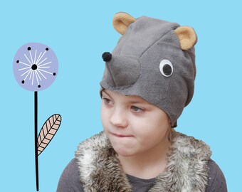 Rat Halloween costume hat for kids, girl and boy, toddler and child, mouse mask for carnival, rat headpiece