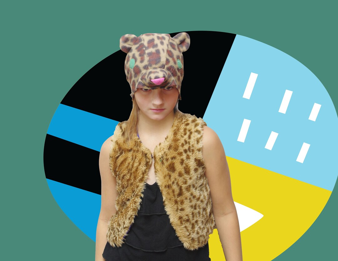 Leopard Robe Kid Leopard Costume, Leopard Vest and Hat Set, Kids Animal Costume, 5T-9T ...