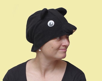 Adult Black Bear Costume Hat - Halloween Cosplay & Role Play Headpiece