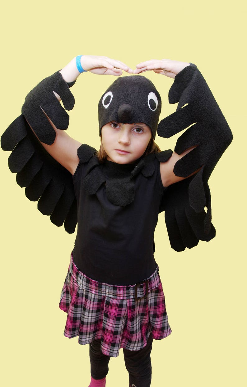 Kids Halloween costume kids black bird costume headpiece and Etsy