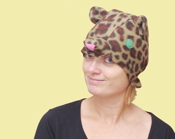Leopard costume hat for Halloween, handmade adult costume / leopard dress up hat for carneval