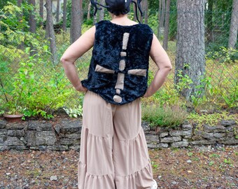 Handmade Adult Spider Costume, Fuzzy Vest and Posable Hat, Halloween