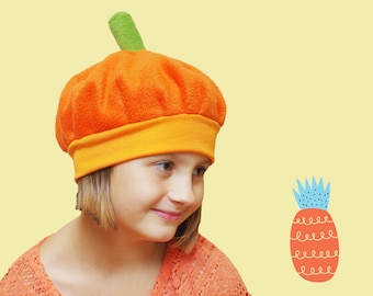 Halloween Costume Pumpkin Hat Orange  Halloween Costume Outer Wear Orange Fleece Photo Prop Toddler Winter Kids Hat