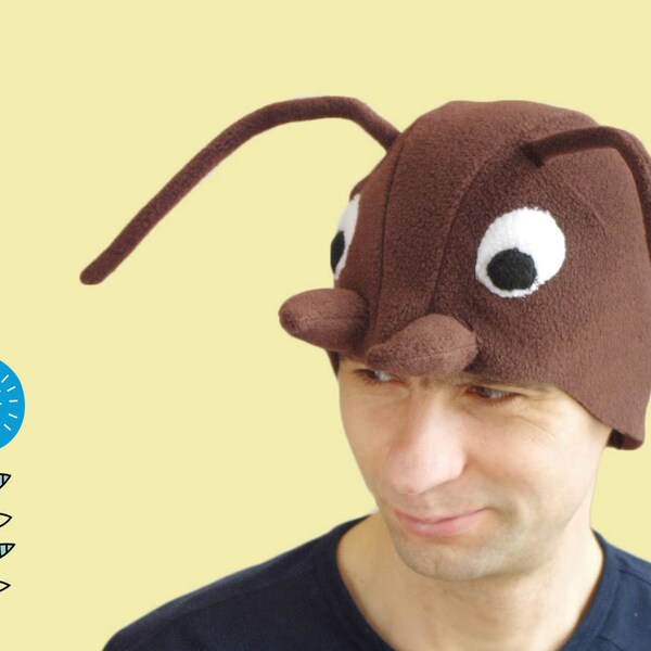 Ant costume hat, adult Halloween costume, brown ant hat, bug feeler hat, have fun in carnival